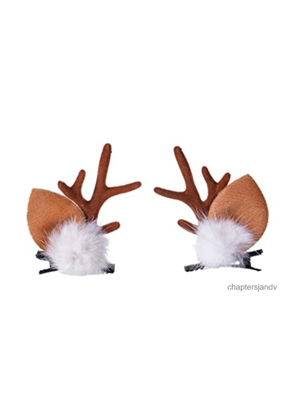 Plush Deer Ears Antler Hair Clips Women Costume Headband Party Cosplay